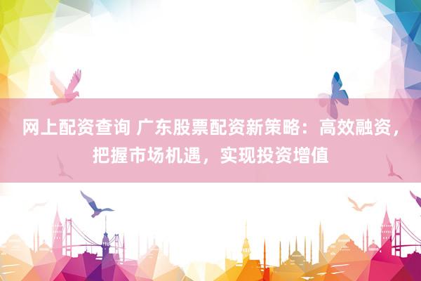 网上配资查询 广东股票配资新策略：高效融资，把握市场机遇，实现投资增值
