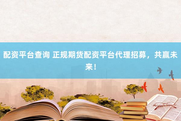 配资平台查询 正规期货配资平台代理招募，共赢未来！