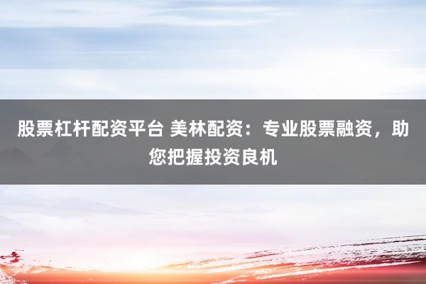 股票杠杆配资平台 美林配资：专业股票融资，助您把握投资良机