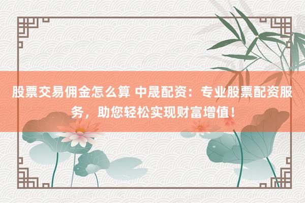 股票交易佣金怎么算 中晟配资：专业股票配资服务，助您轻松实现财富增值！
