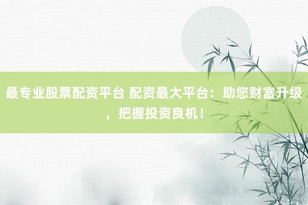 最专业股票配资平台 配资最大平台：助您财富升级，把握投资良机！