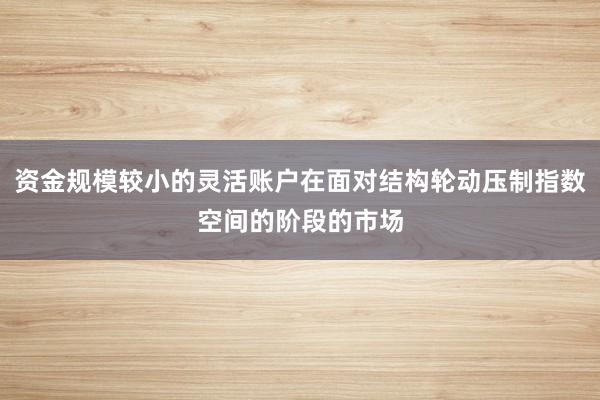 资金规模较小的灵活账户在面对结构轮动压制指数空间的阶段的市场