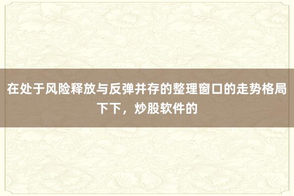 在处于风险释放与反弹并存的整理窗口的走势格局下下，炒股软件的