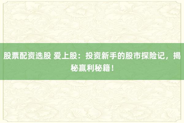 股票配资选股 爱上股：投资新手的股市探险记，揭秘赢利秘籍！