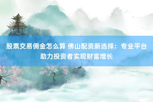 股票交易佣金怎么算 佛山配资新选择：专业平台助力投资者实现财富增长