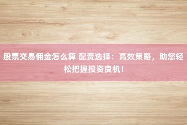 股票交易佣金怎么算 配资选择：高效策略，助您轻松把握投资良机！