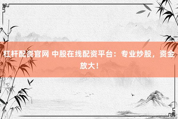 杠杆配资官网 中股在线配资平台：专业炒股，资金放大！