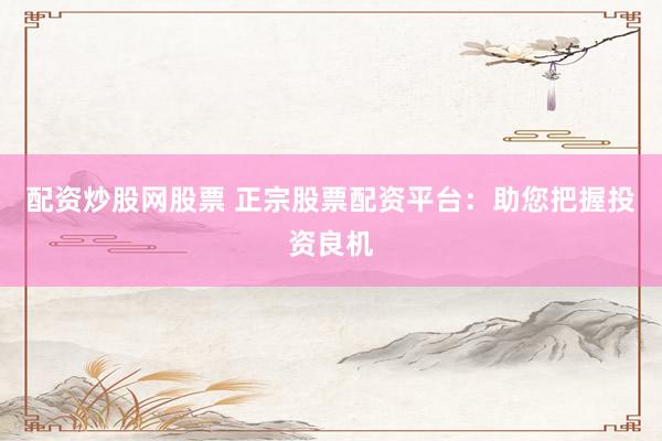 配资炒股网股票 正宗股票配资平台：助您把握投资良机