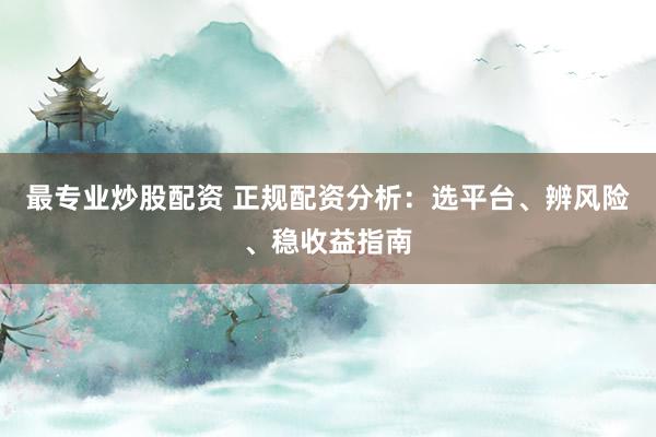 最专业炒股配资 正规配资分析：选平台、辨风险、稳收益指南