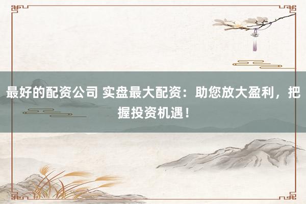 最好的配资公司 实盘最大配资：助您放大盈利，把握投资机遇！